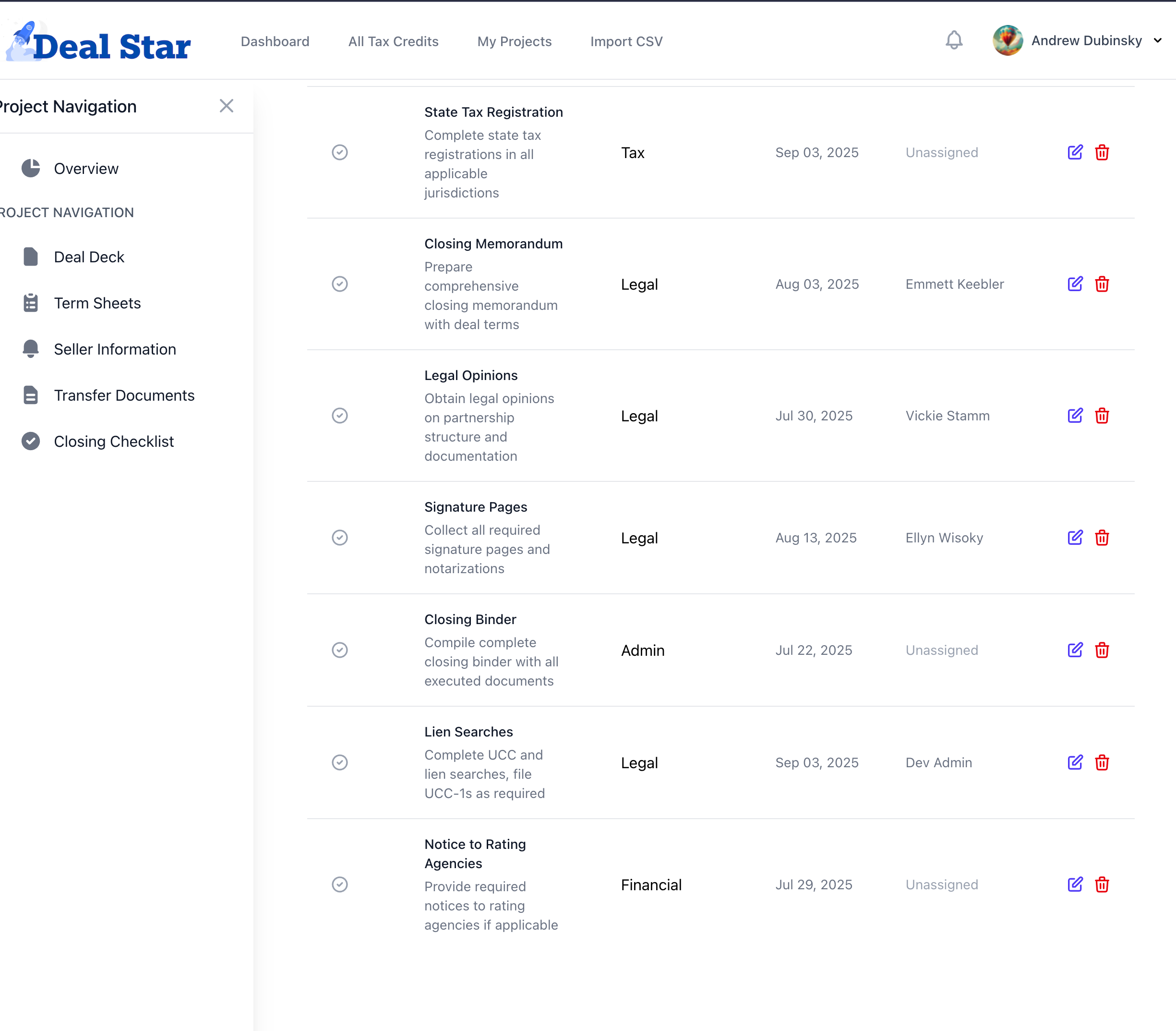Due Diligence Checklist