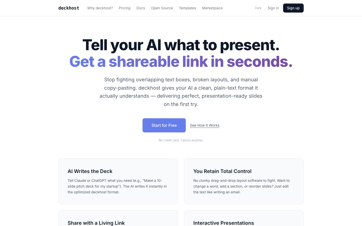Deckhost homepage