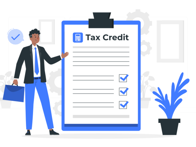 Tax credit benefits visualization showing direct financial impact and value creation opportunities